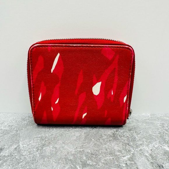 Balenciaga Red Multi-Color Zip Compact Wallet - Picture 4 of 13